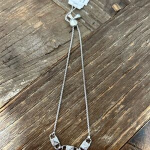 Pave link Sterling Silver Slider bracelet Beautiful Piece.  Retail Is $150, NWT